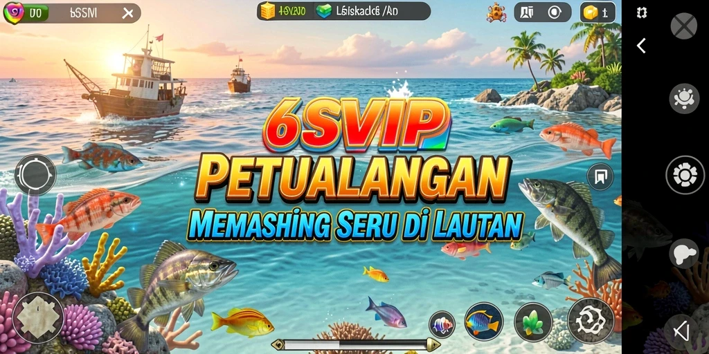 Tampilan utama gameplay 6SVIP dengan aksi memancing yang mendebarkan.