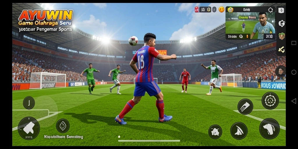 Tampilan gameplay AYUWIN yang mendebarkan dan penuh aksi olahraga.