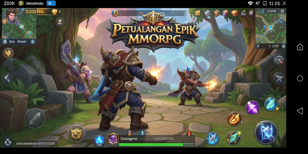 Tampilan gameplay epik D200M dengan aksi petualangan seru.