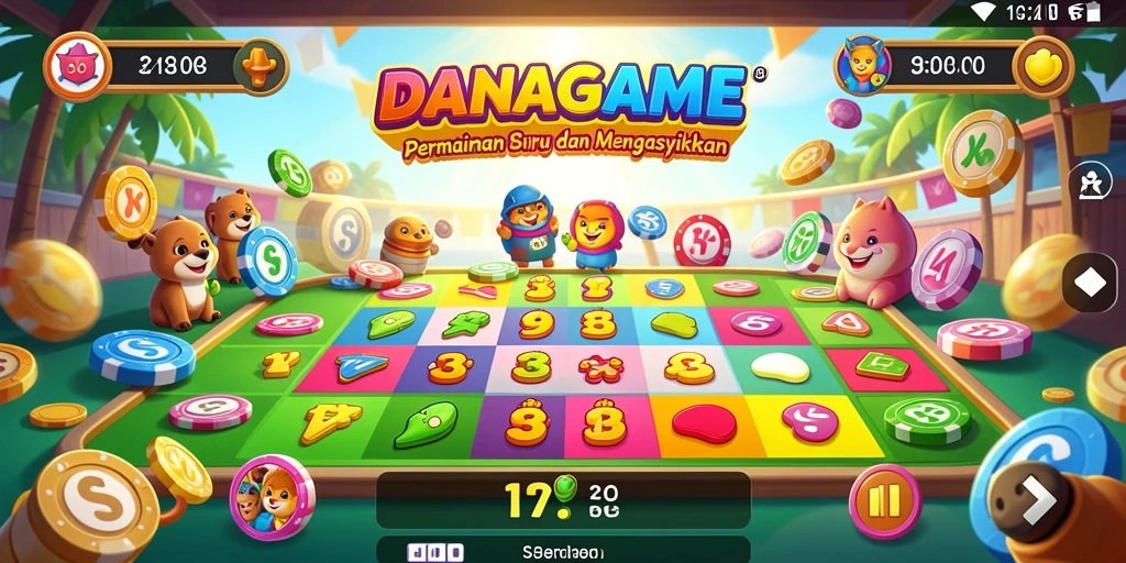 Tampilan gameplay seru dan interaktif dari DANAGAME dengan desain bingo yang menarik.