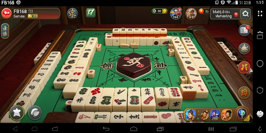 Screenshot utama FB168 menunjukkan aksi permainan Mahjong yang seru.