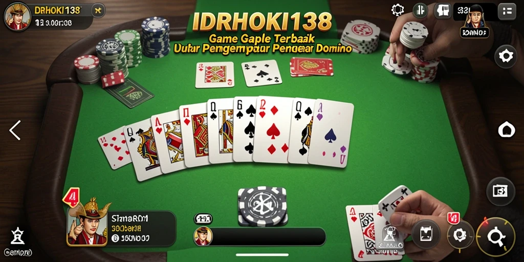 Screenshot gameplay seru dari IDRHOKI138 yang menampilkan permainan Gaple.