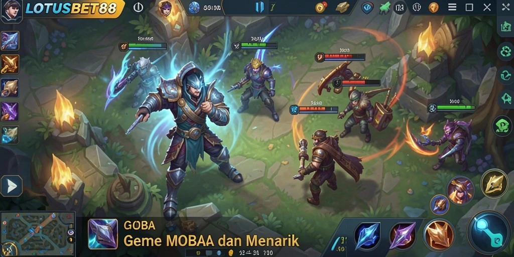 Screenshot gameplay LOTUSBET88 menampilkan aksi tim yang intens.