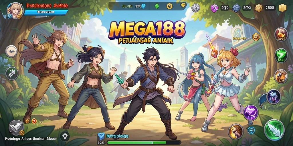 Tampilan gameplay anime yang menarik dan penuh warna dari MEGA188.