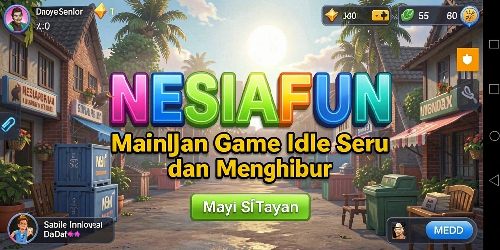Screenshot gameplay NESIAFUN yang menunjukkan karakter dan aktivitas menarik.