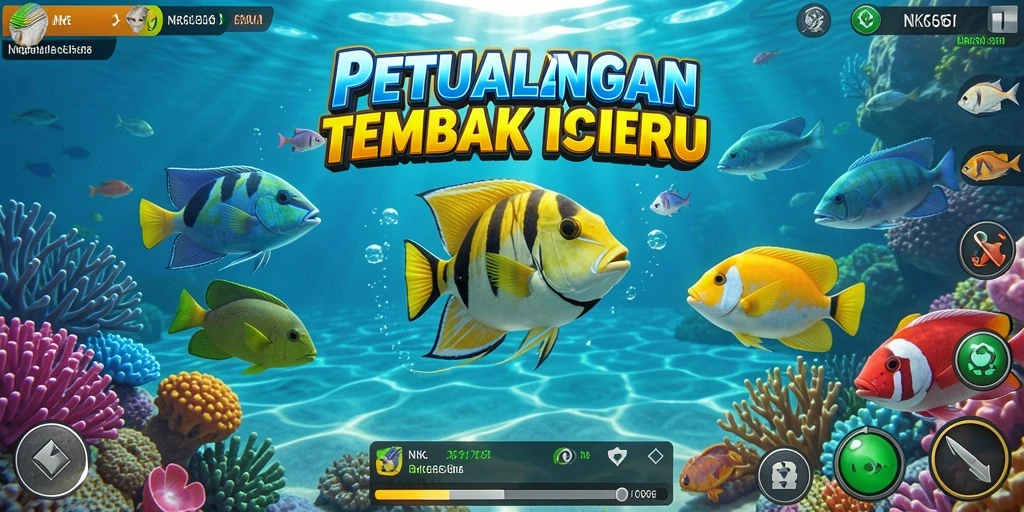 Tangkapan layar menunjukkan aksi seru dalam permainan Tembak Ikan NK666.