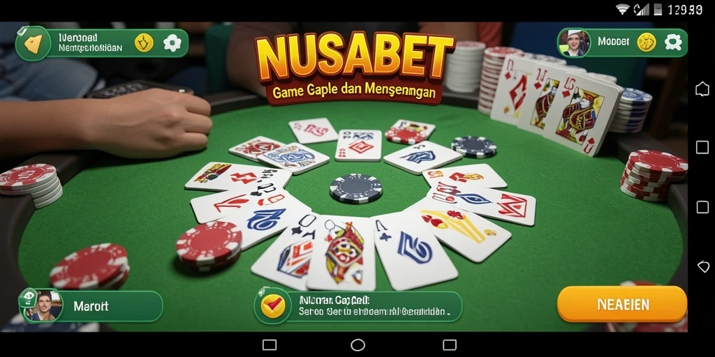 Screenshot gameplay NUSABET menampilkan aksi seru permainan Gaple.