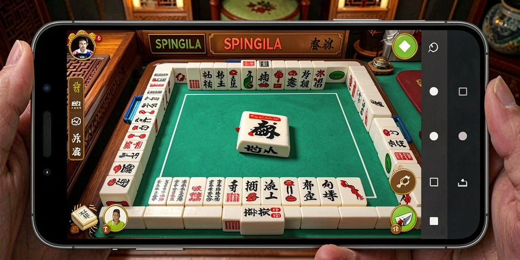 Gameplay Mahjong yang menantang dengan level berbeda.