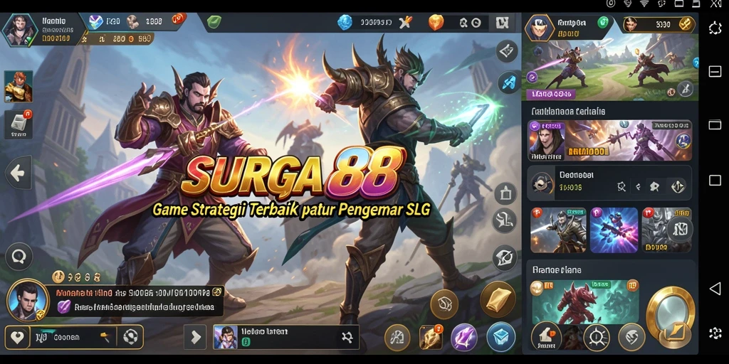 Tampilan gameplay menarik dari SURGA88 yang menunjukkan strategi dan pertempuran.